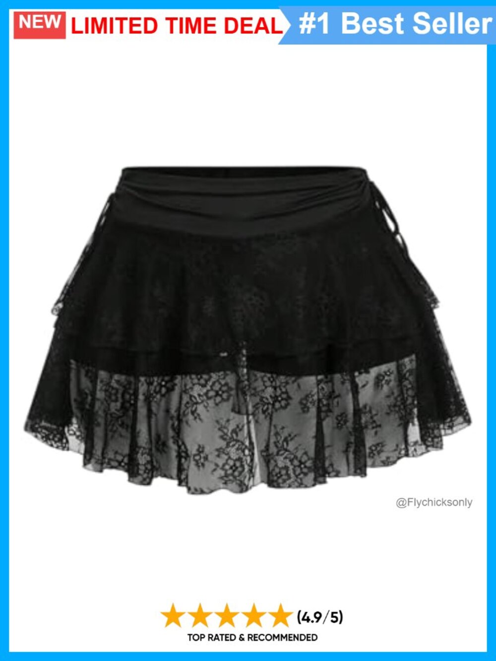 Plus Size Lace Sheer A-Line Mini Skirt Ruched Ruffle